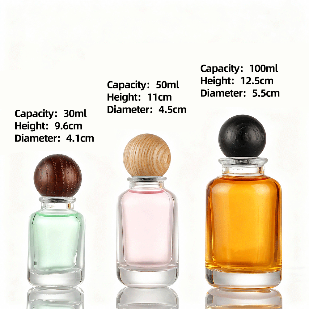 Cylinder Empty Luxury Perfume Glass Bottle  30ml 50ml 100ml With Cap Packaging Box