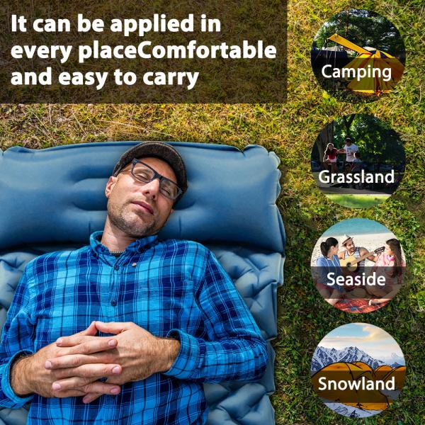 75D Polyester 2.16inch Inflatable Sleeping Pad