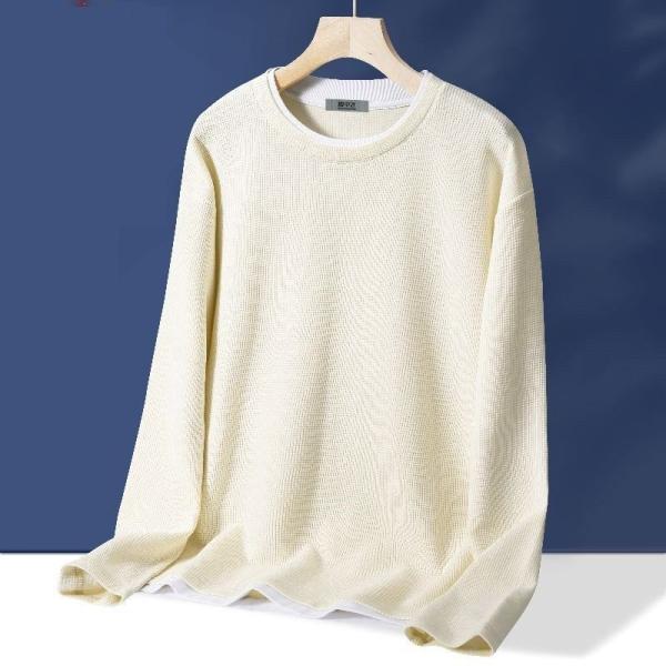 Collar O-Neck Custom Men's Fleece Thick Warm T-Shirt with Soft Cotton and Slim Fit
