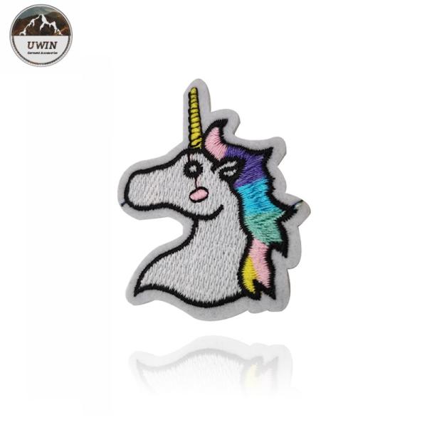 Woven Merrowed Border Unicorn Sew On Patch , Washable Unicorn Embroidery Patches