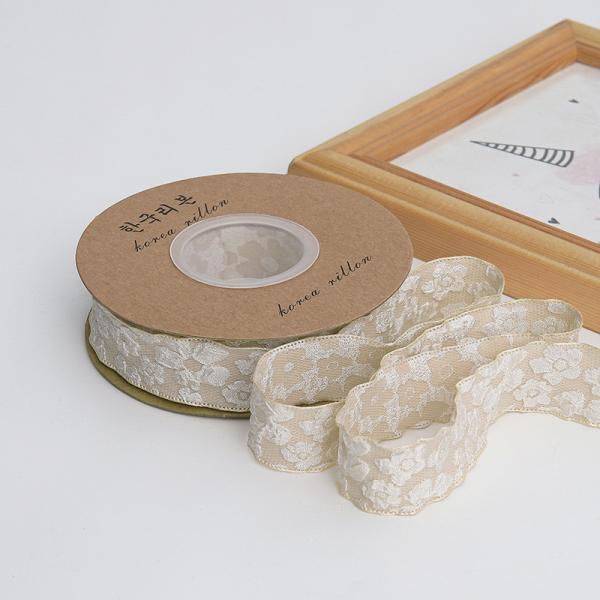 Цветочная кружевная лента из полиэстера 25 мм