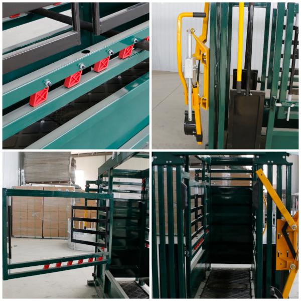 Livestock Equipment Cattle Squeeze Chute Premium Automatic Vet Crush With Chin Support