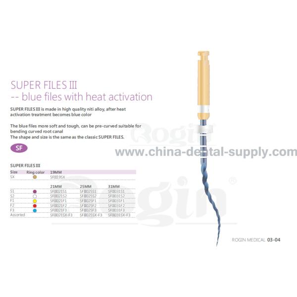 Endodoncia azul de los ficheros Endodontic dentales de la activación del calor de Niti Aolly con alta eficacia que corta