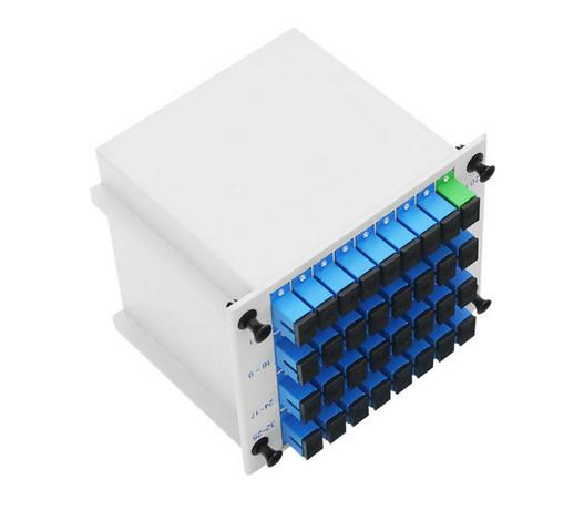 Single Mode Fiber Optic PLC Splitter SC PC 1x32 Cassette Type Fiber Coupler