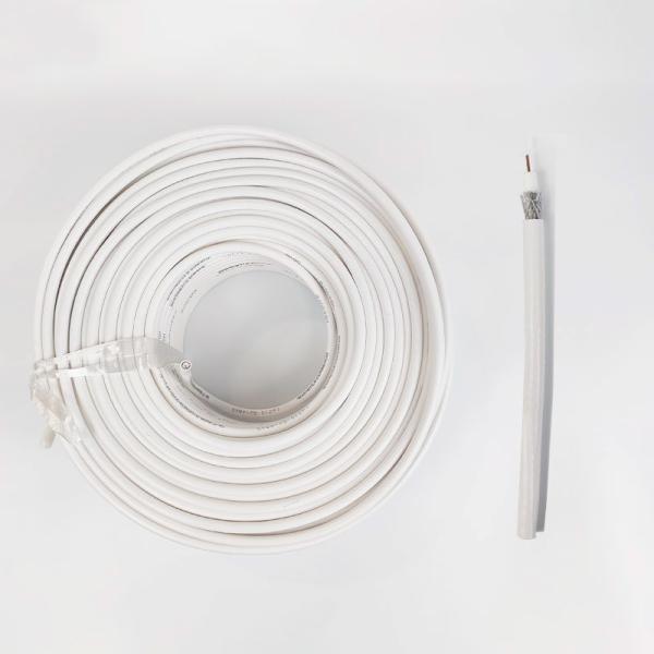 1000ft OFC White Jacket Tinned Copper Coaxial Cable , Braiding AL Foil Shielded Coaxial Cable