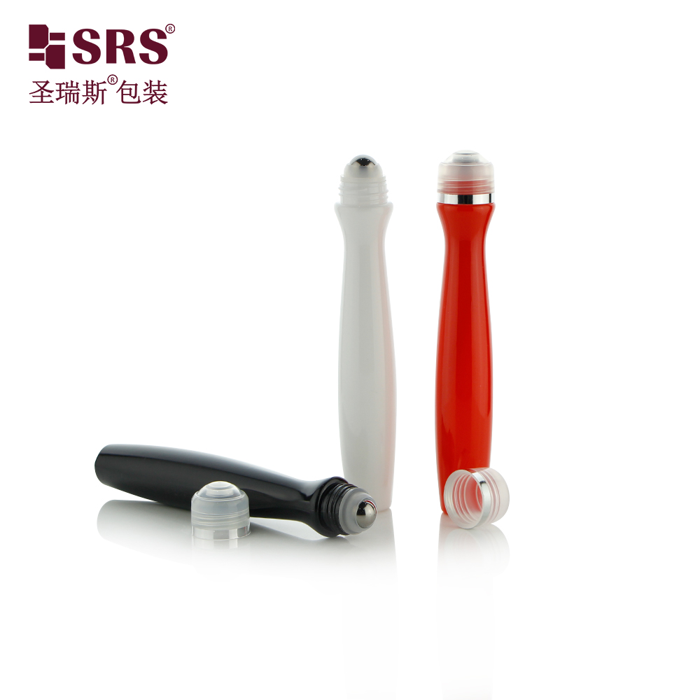 15ml PETG Roll On Bottle Slim Curved Body Stainless Steel Ball for Essential Oil Aromatherapy Liquid