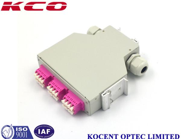 Portos terminais KCO-DINRAIL-LC-OM4-24 da caixa de tala OM4 do trilho do ruído da fibra ótica de FTTH GPON LC 24