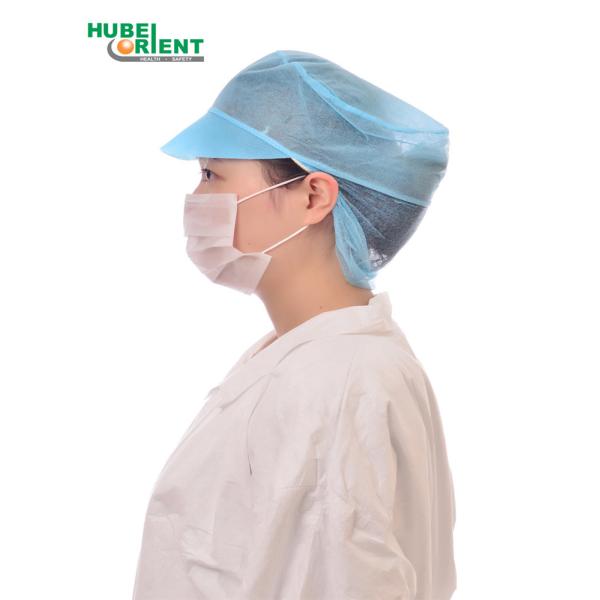 ISO13485 Nonwoven Disposable Snood Caps With Peak