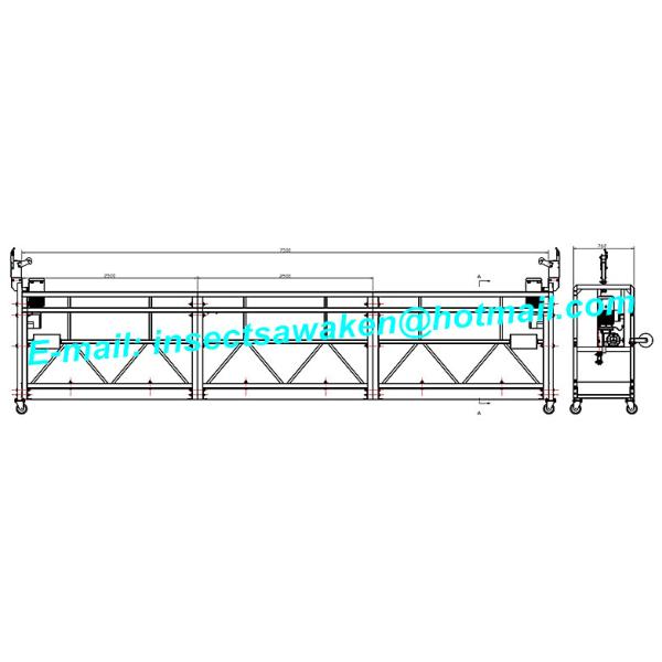 Hanging Scaffold Wind Tower Production Line , Aluminum Steel Suspended Working Platform