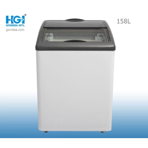 158 Ltr изогнули стеклянные CB супермаркета замораживателя комода двери показывают замораживатель мороженого