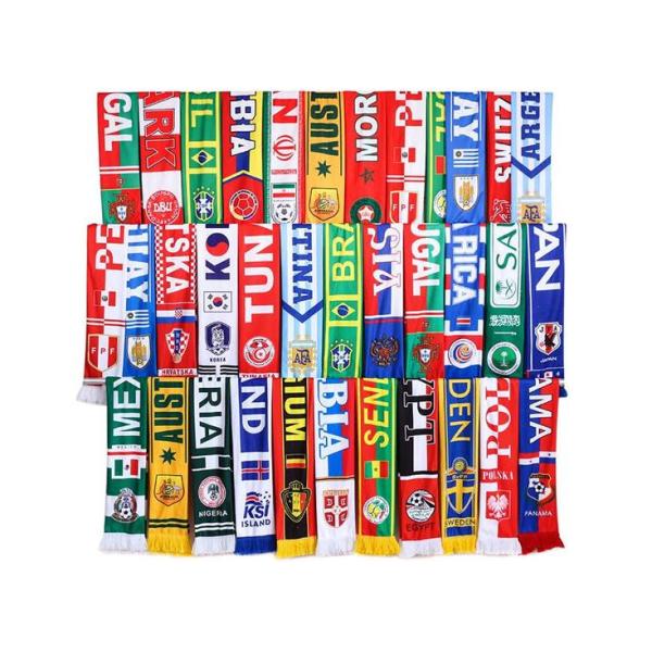 Custom Size Football Fan Scarf / Blue And White Striped Football Scarf