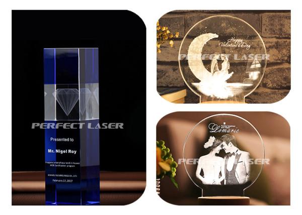 Máquina automática de gravação a laser de cristal de vidro 3D 25000h vida útil do semicondutor
