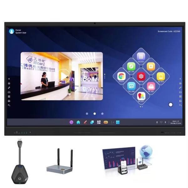 65 Inch 4K Interactive WhiteBoard Smart Board Infrared Touch Screen Interactive Flat Panel For Education Conference