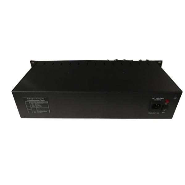19 Inch 2U Height 14 Slot Rack Mount Chassis AC 100-240V Input For Fiber Media Converter