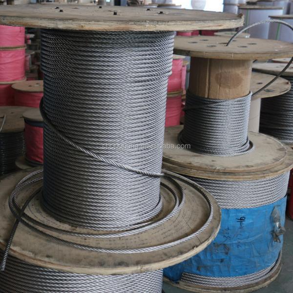 6x19 1570Mpa Stainless Steel Wire Ropes 7mm Polished Standard AiSi Packing 1000 meters in Wooden Spool