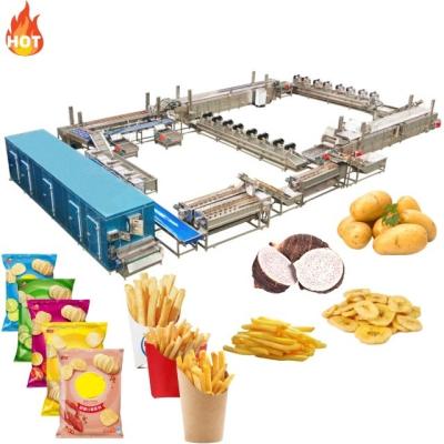 Máquina avançada de fabricação de batatas fritas IQF para 2 kg Capacidade 8500*1100*1200mm Tamanho