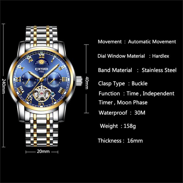 KINYUED Fashion Classic Brand Luxury Watch Automatic Mechanical Watch For Men Business Wrist Watch