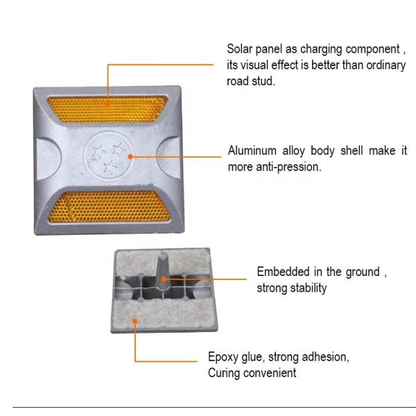 Отражающая лента литой алюминиевой квадратной дорожной шины светодиодный дорожный стул для безопасности дорожного движения на шоссе