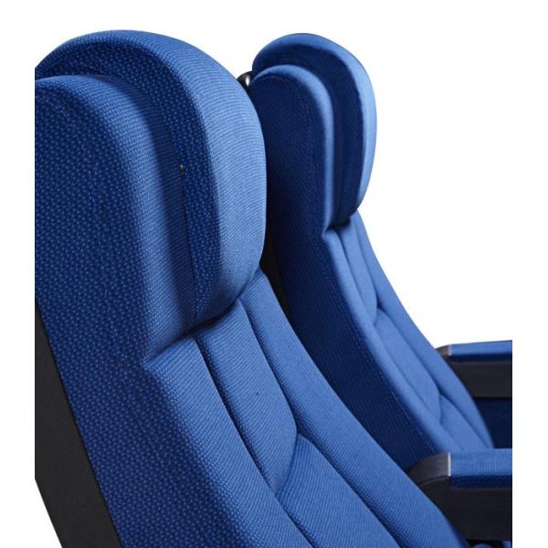 Molded PU Foam Gravity Fold Up Theatre Seating Chairs Fabric Cover With Push Back