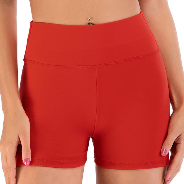 Red Fashion Quick Drying High Waisted Yoga Pants Short Workout Leggings