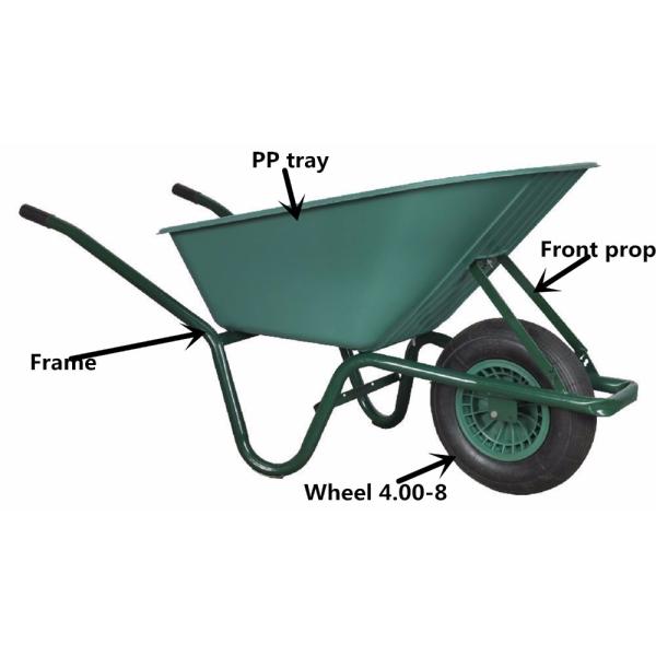 PP Tray Heavy Duty Wheelbarrow , 85L County Clipper Wheelbarrow For Grass Storage