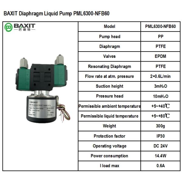 NFB60 Diaphragm Liquid Pump 2*0.6L/min Micro Vacuum pump PML6300-NFB60