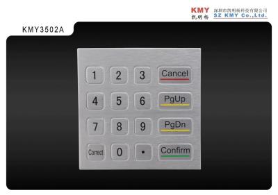 Panel Mounting Keyboard Of ATM Machine 4x4 Keys Metal Numeric Keypad