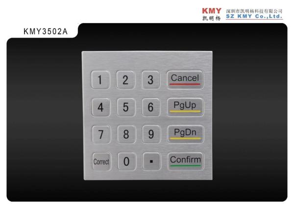 Panel Mounting Keyboard Of ATM Machine 4x4 Keys Metal Numeric Keypad
