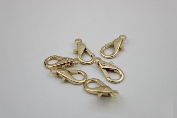 Small metal chain match bag accessories zinc alloy gold snap clip hook 5 mm with high plating