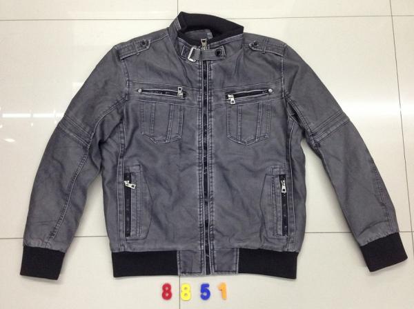 8851 Men's PU fashion jackets stock(men's coat)