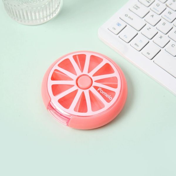 JH Medibox Promotional Medical Plastic Pill Box Organizer Round Waterproof Rotation Feature for Efficient Pill Storage
