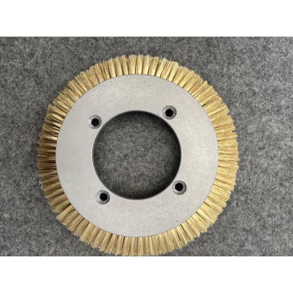 774 Type Brush Wheel Stenter Machine Parts Inner Dia 100mm Ss Wire Hair Copper Plating