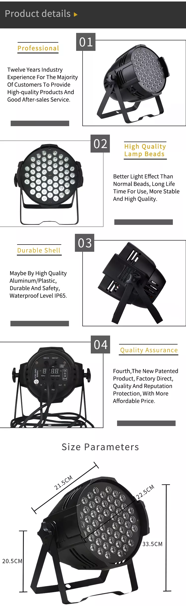 90 Ra 200 lm/w 54pcs*3w RGB3in1 DMX512 Disco LED Par luzes para equipamento de iluminação de palco