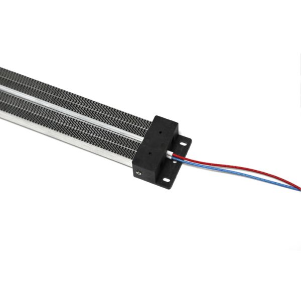 Elemento calefactor PTC de 24 V a 220 V con aleta de aleación de aluminio corrugado y cable de goma de silicona de alta temperatura