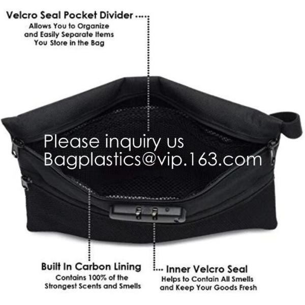 Activated Carbon Lined Odor Small Smell Proof Bag For Weed With Waterproof Zipper,Smellproof Pouch Stylish Secire Lock B