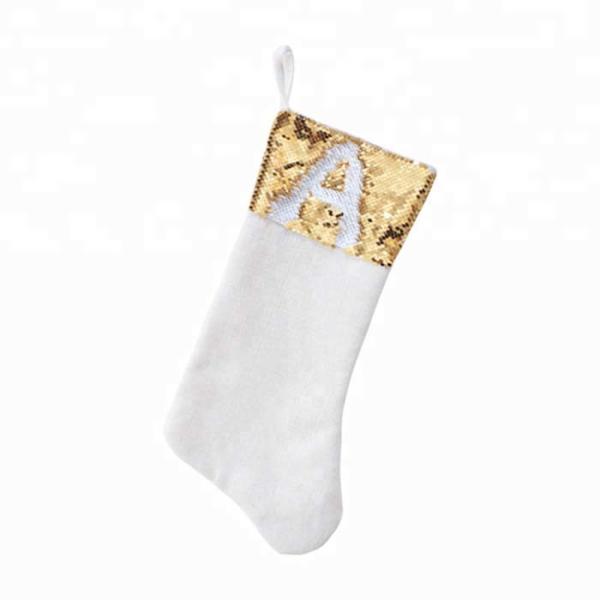 Custom Christmas Ornaments Sublimation Sequin Stocking Christmas Stocking Sublimation Blanks 45*20cm