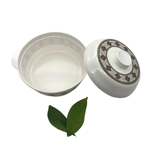 8.5'' Housewares Flower Melamine Bowl Lid Dinnerware Durable