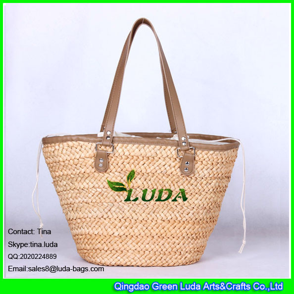 LUDA women summer handmade cornhusk straw plaited shoulder totes beach bags