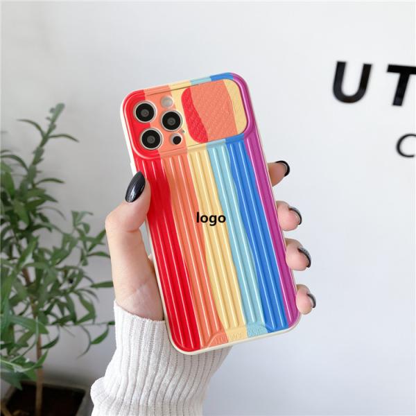 Soft TPU Rainbow Designer Cell Phone Cases For Iphone 12 Pro Max Slidable Lens