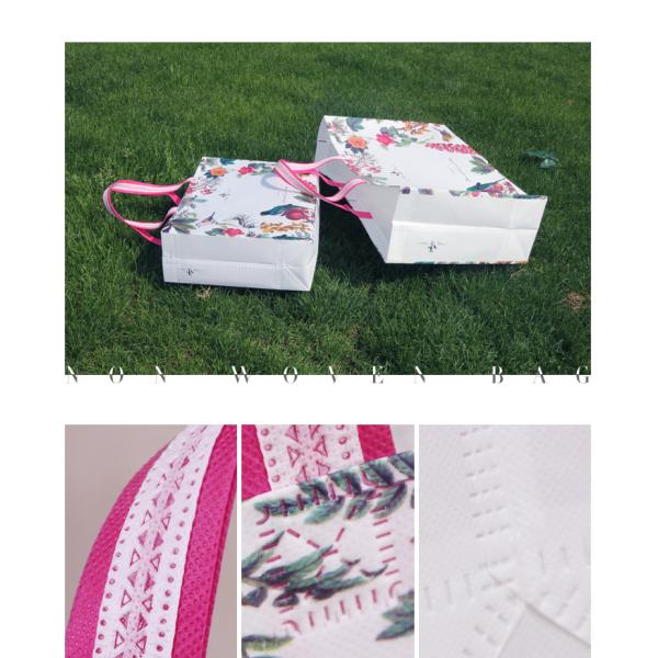 Fashion Logo Printed Laminated Non Woven Carry Bags , Non Woven Shopping Bag