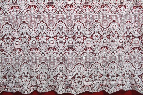 100% Polyester Chemical embroidery lace fabric for lady's dresses and Garment