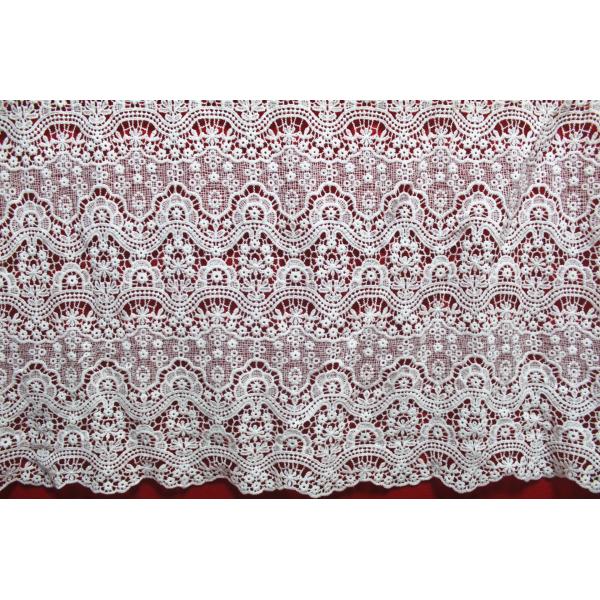 100% Polyester Chemical embroidery lace fabric for lady's dresses and Garment
