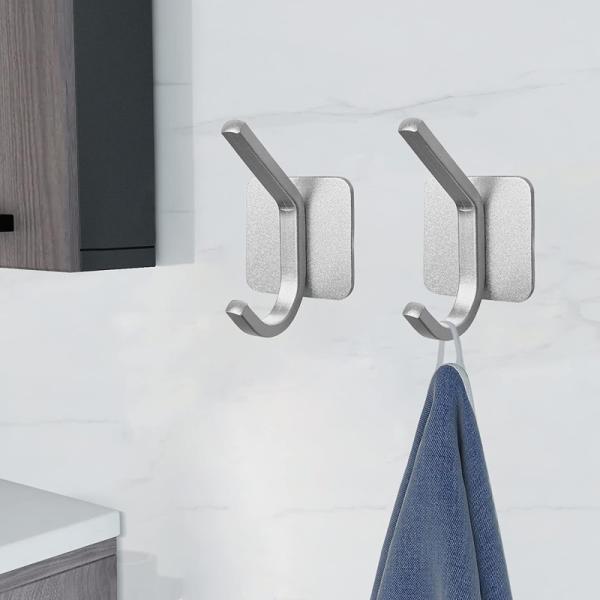 Sturdy and Durable Adhesive Hooks for Bathroom Kitchen Bedroom Office School Hotel Store and Easy to Clean