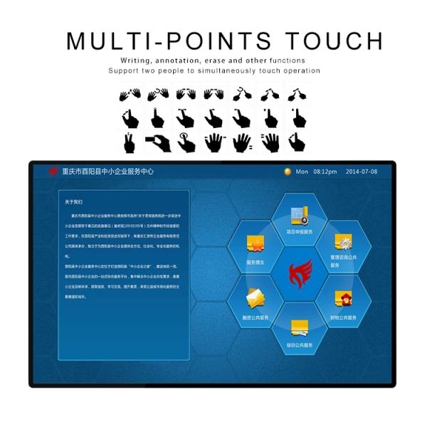 Signage цифров касания AC110V 350nits взаимодействующий для торговых центров кино