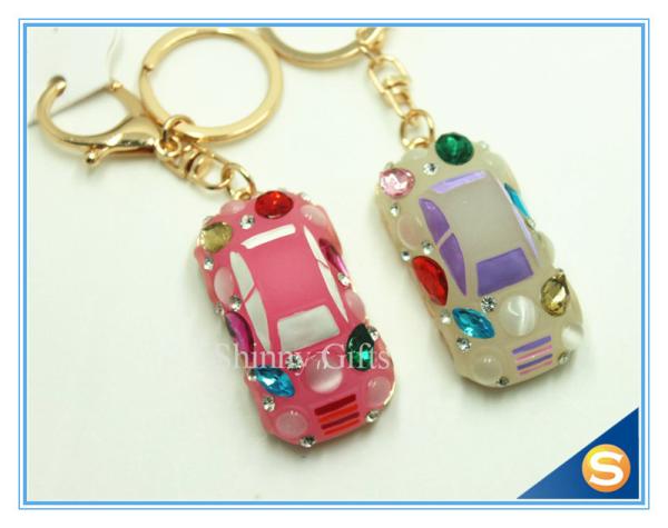 Wholesale Fashion Design Rhinestone Crystal Cars Key Chain Decoration Keychain For Women Car