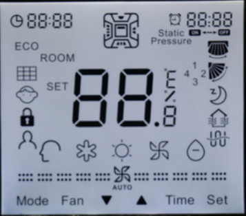7 Segments HTN Monochrome LCD Display For Instrument With Zebra Connector