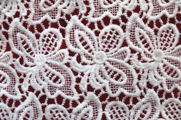 Crochet polyester Chemical embroidery lace fabric for lady's dresses and Garment