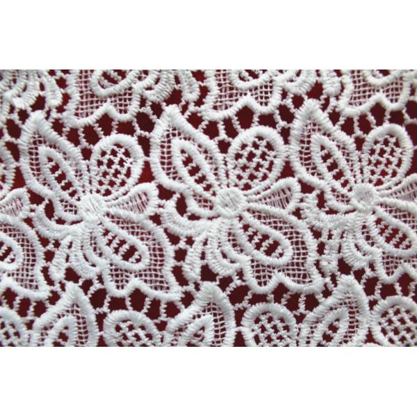 Crochet polyester Chemical embroidery lace fabric for lady's dresses and Garment