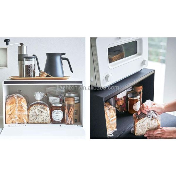 Cabinet Living Room Magnetic Door Steel Stacking Bread Boxs Coffee Machine Organize Rack Kitchen Countertop Spice Storage Shelf