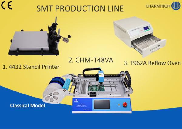 PCB Pick And Place Machine chmt48va Solder Paste Stencil printer Machine T962a Reflow Oven
